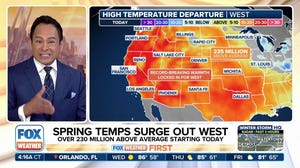 Spring temperatures surge out West