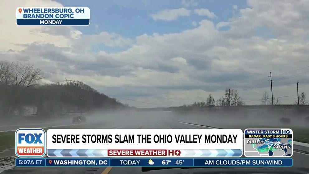 Powerful storms raced across portions of the Ohio Valley on Monday producing large hail and damaging wind gusts that damaged homes and vehicles and snapped trees like twigs. FOX Weather Meteorologist Zack Green breaks it all down on Tuesday, April 15, 2025.