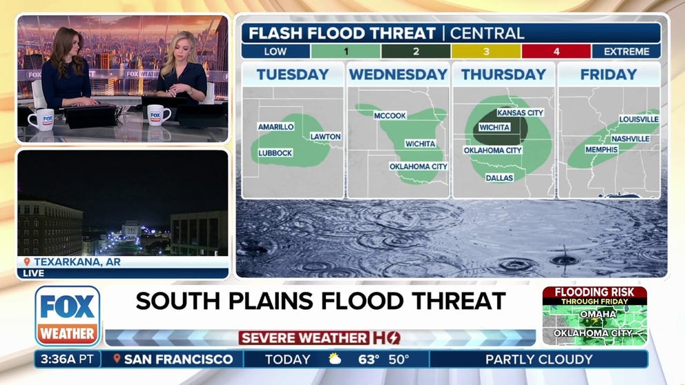 Severe weather is possible across portions of the Plains starting on Tuesday, but residents in the region also need to prepare for the possibility of flooding due to relentless rounds of rain in the forecast. FOX Weather Meteorologists Britta Merwin and Kendall Smith break down the forecast on Tuesday, April 22, 2025. 