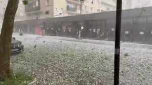 Watch: Hailstones pelt trees in Paris