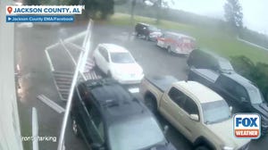 Watch: Storm damages Alabama fire department
