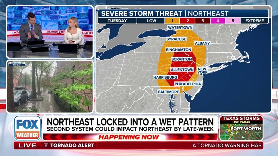 Potential for severe storms across New York's southern tier, eastern Pennsylvania and New Jersey