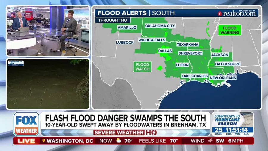 Flash flood danger continues to swamp South