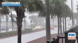 Rain soaking Panama City Beach, Florida