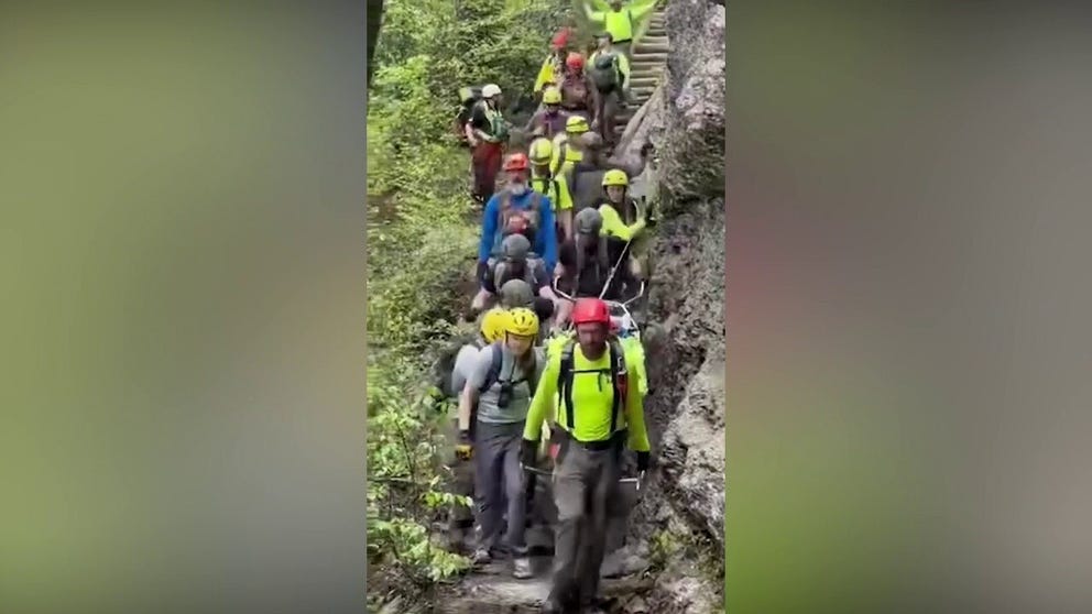 A woman was rescued Thursday morning after fracturing her leg during a hike in Great Smoky Mountains National Park in Tennessee. 