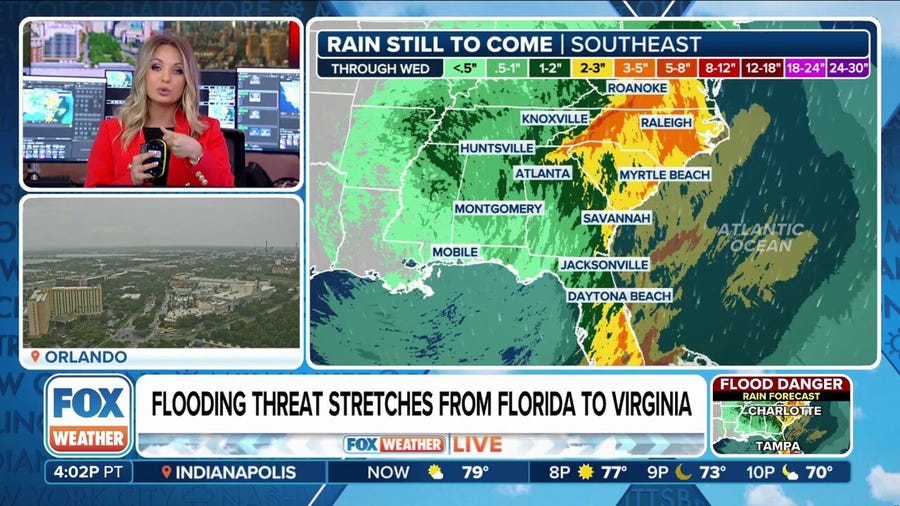 Parts of the south have undergone rounds of wet weather, which have resulted in new daily rainfall records in areas such as Charleston, South Carolina