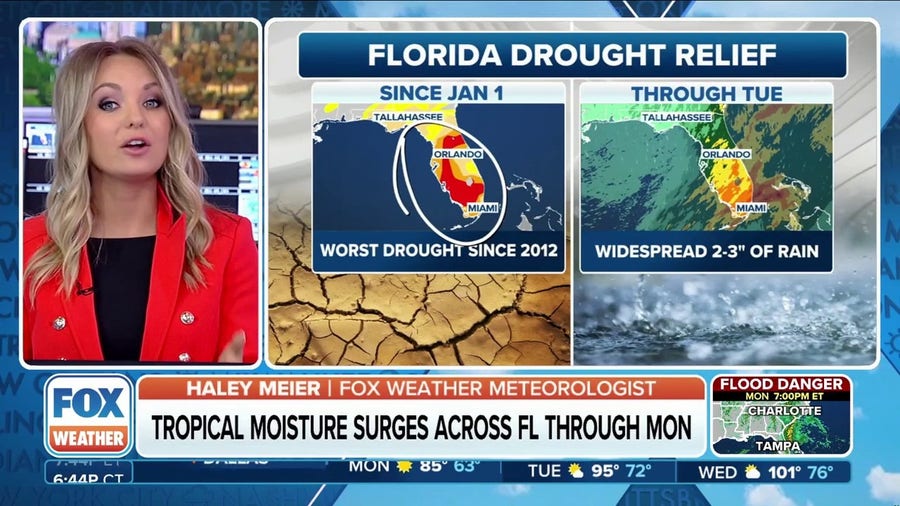 Heavy rain and storms are expected to bring drought relief to some areas in Florida