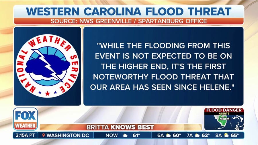 Western North Carolina braces for 'first noteworthy flood threat' since Hurricane Helene