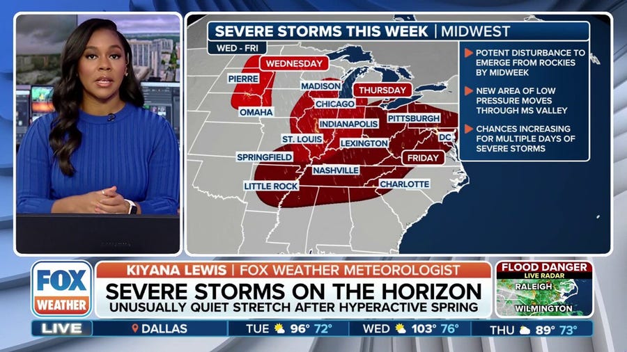 Major Midwest cities face threat of severe weather this week