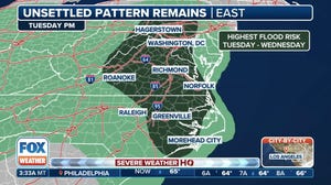 Washington DC sees flood threat as rain, thunderstorms move into mid-Atlantic