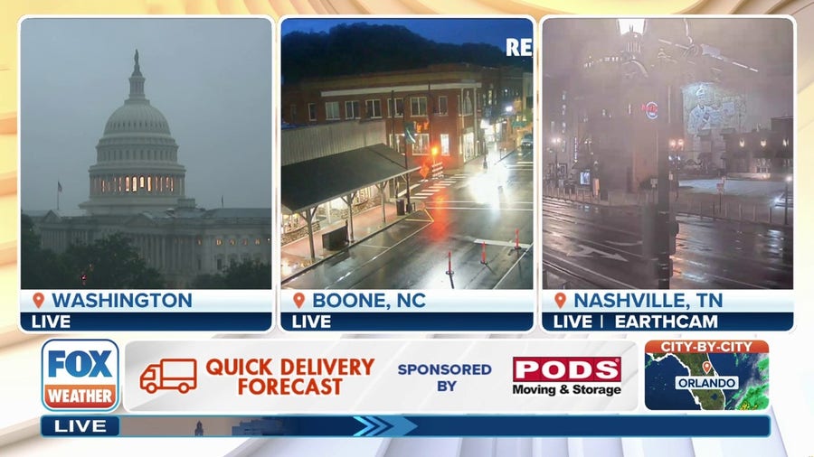 PODS quick delivery forecast: Showers, storms dampen moving plans along East Coast