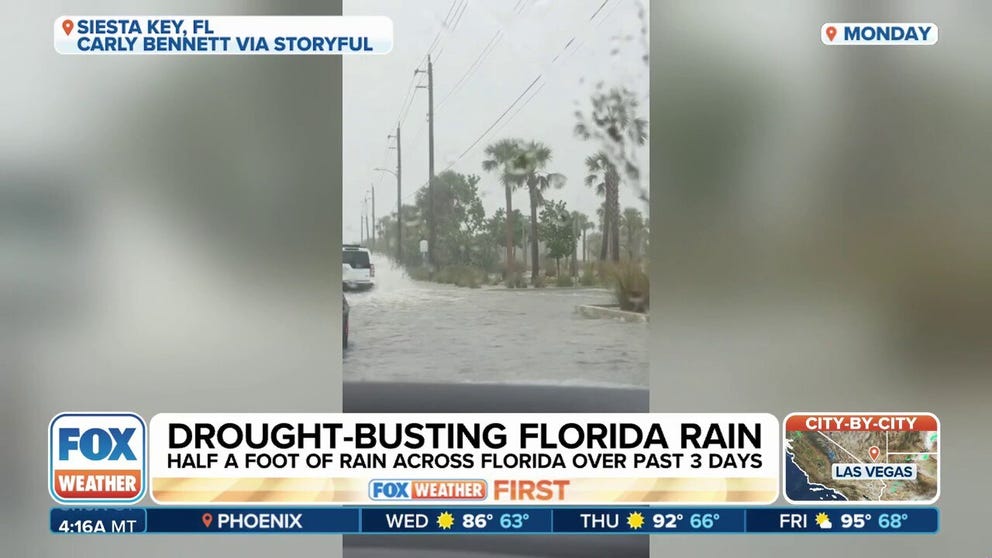 Miami shattered a daily rain record Monday, as rounds of heavy rain flooded streets in the metro area and across large portions of Central and South Florida.