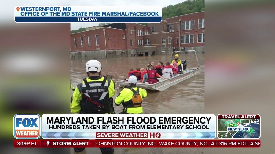 First responders rescue 150 children from flooded Maryland elementary school 