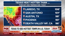 Texas to see hottest temps in US on Thursday