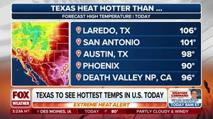Texas to see hottest temps in US on Thursday