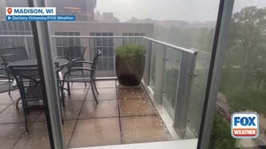 Hail pings off windows in Wisconsin