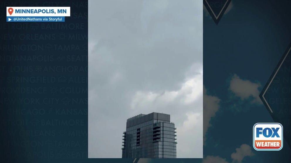 Mineapolis is in the bulls-eye for severe weather Thursday night. Timelapse video showed storms moving into the city ahead of tornado-warned storms. 