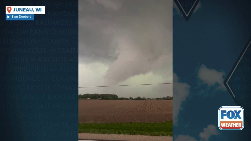 A tornado was spotted in Juneau, Wisconsin, on Thursday.