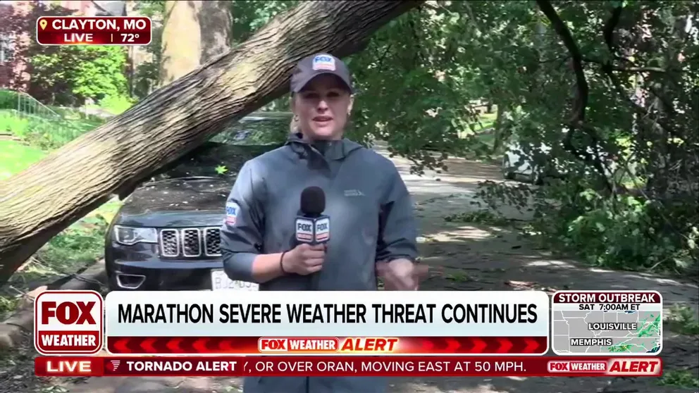 The Fox News multimedia reporter, Olivianna calms Clayton's reports, Missouri, where the damage has been seen after a tornado storm hit the metropolitan area of St. Louis.
