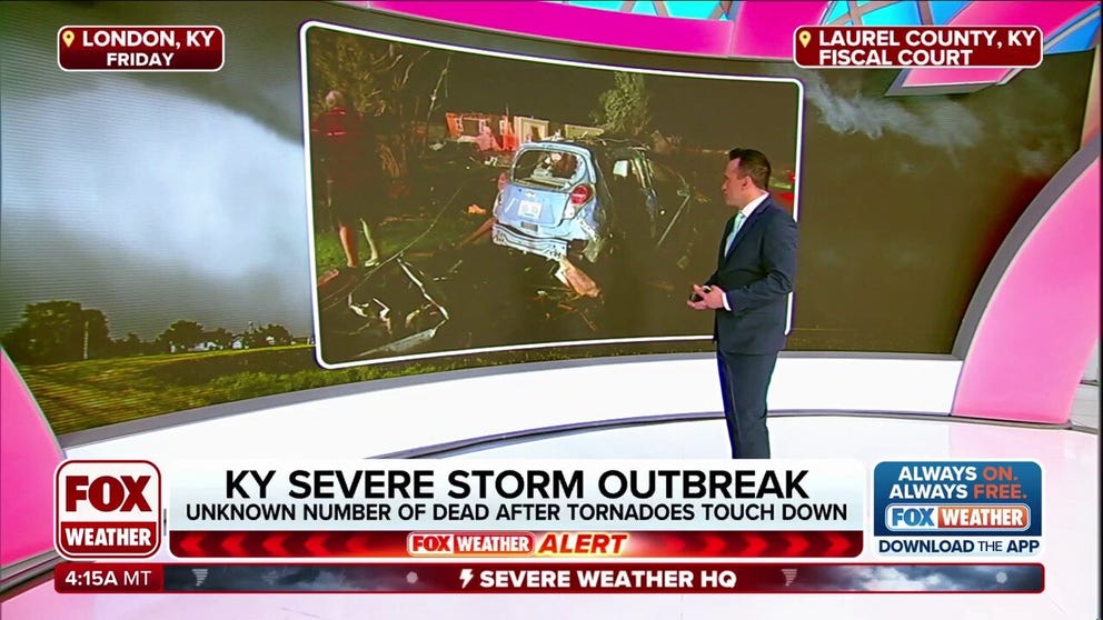 Emergency officials report multiple deaths and several injured as a tornado tore through London during a severe weather outbreak Friday night. 