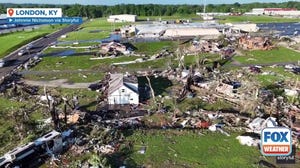 Drone video shows tornado damage in southern Kentucky