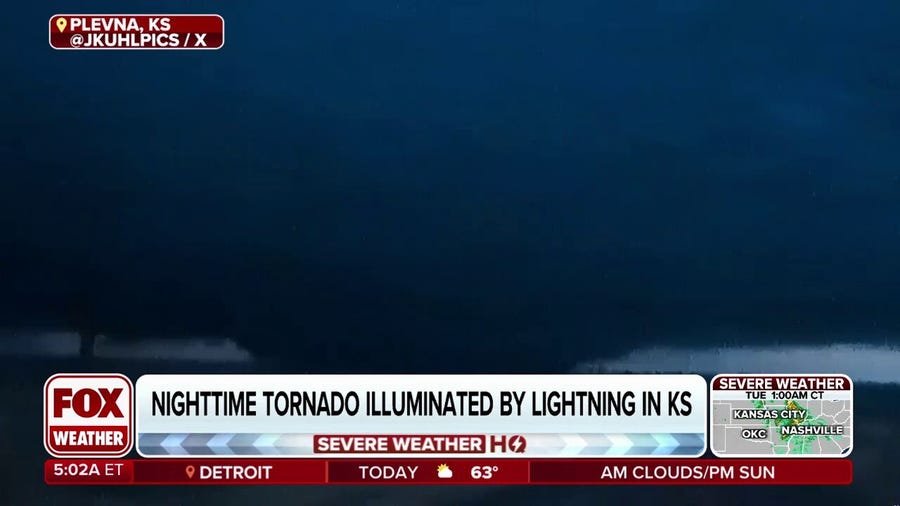 Large tornadoes slam western Kansas
