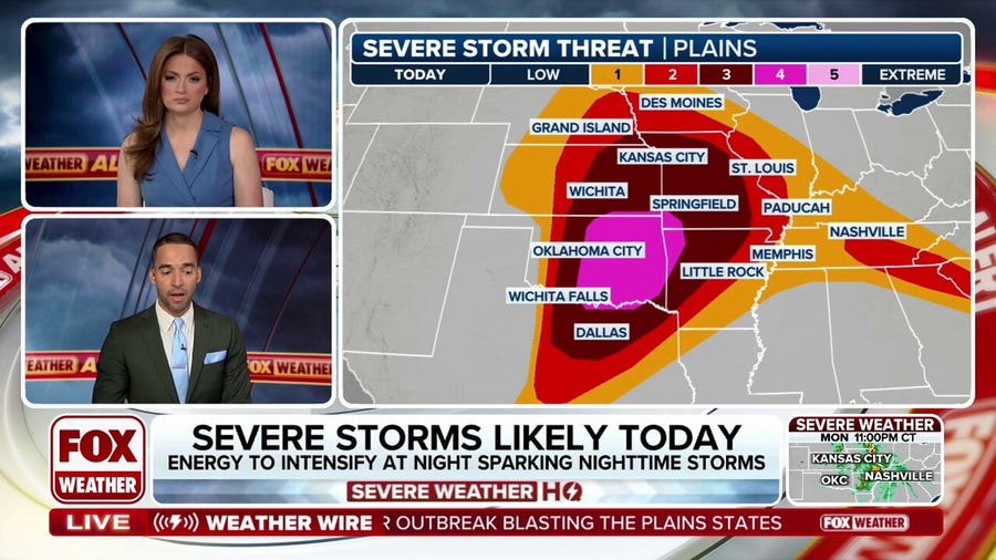 Significant severe weather threat likely Monday from central Plains to mid-Mississippi Valley