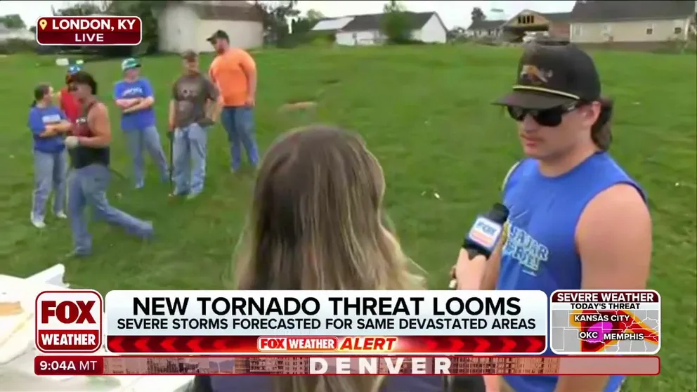 Survivors of a powerful tornado that ripped through the community of London in Kentucky are continuing to look through piles of debris, and local students are stepping up to help. FOX Weather Correspondent Katie Byrne was in London on Monday and spoke with student Ashton Eldridge who said he and his friends will stay in the area to help however they can.