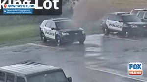 Watch: Lightning strikes Oklahoma police vehicle