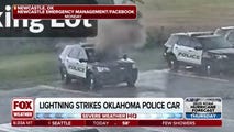 Oklahoma police vehicle damaged by lightning strike