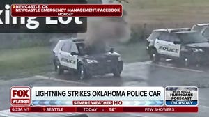 Oklahoma police vehicle damaged by lightning strike