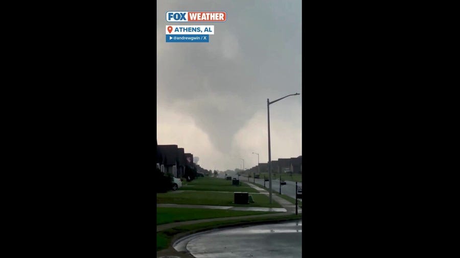 A large tornado was spotted in Athens, Alabama, on Tuesday evening