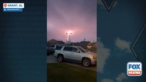 Watch: Vivid lightning shoots from clouds during tornado-warned thunderstorm in Alabama