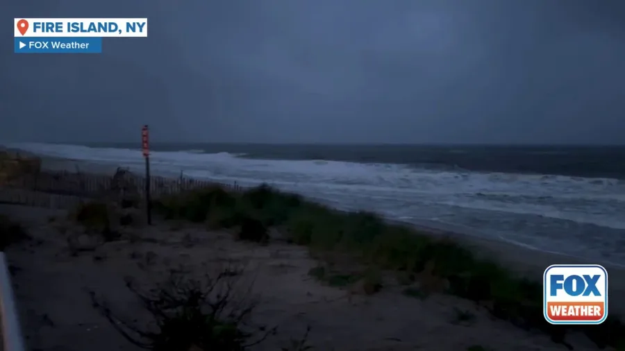 Watch: Waves lash Fire Island as late-season nor'easter blasts Northeast