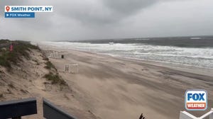 Watch: Waves lash coast, sand blasts across beach as Long Island gets slammed by nor'easter