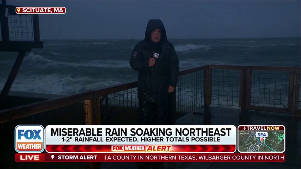 FOX Weather Storm Specialist Mike Seidel saw some of the worst of what the May Nor'easter had to offer in the Northeast, with driving rains and gusty winds along coastal Massachusetts.