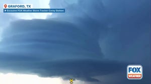Drone video shows supercell cloud during Texas severe storms