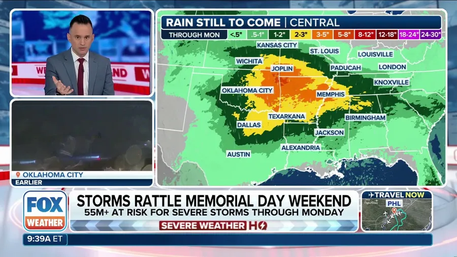 Storms to rattle the Plains, South through Memorial Day Weekend