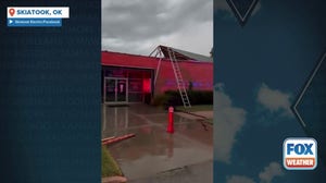 Watch: Debris left in Oklahoma street after severe weather
