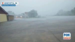 Watch: Powerful storm packing hail, damaging winds hits Henryetta, Oklahoma