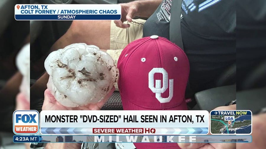 Massive DVD-sized hail pelts Texas