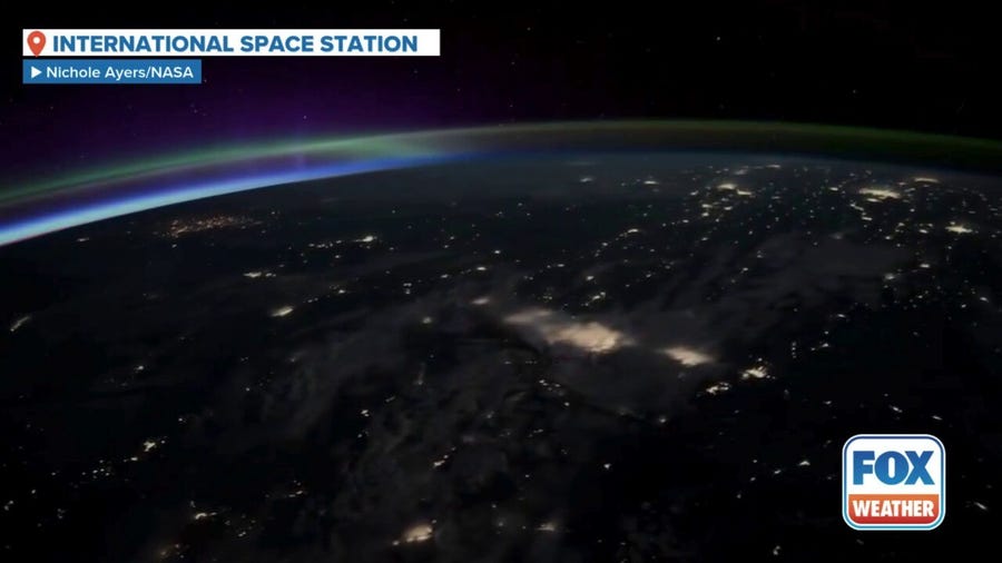 Colorful 'unexpected' aurora lights seen from space station