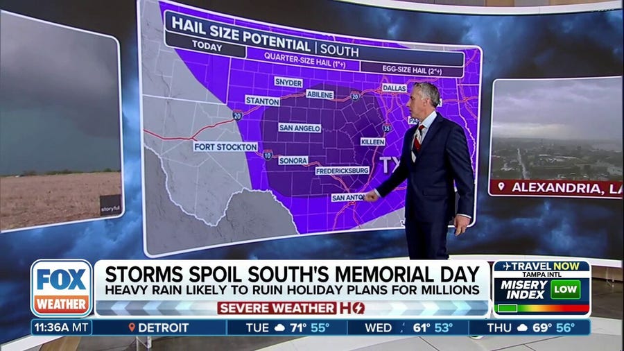 Memorial Day storms unfurl across the South 