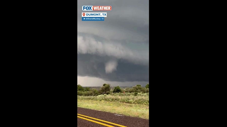 A large funnel cloud was observed in Texas on Sunday evening
