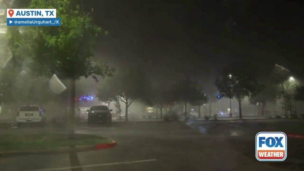 A video shared from Austin shows torrential rain falling while lightning illuminates the sky and powerful winds roar as a severe thunderstorm swept through the area on May 26, 2025.