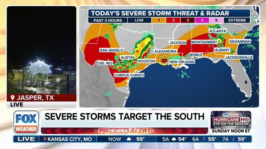 Severe storms loom for southern US on Tuesday