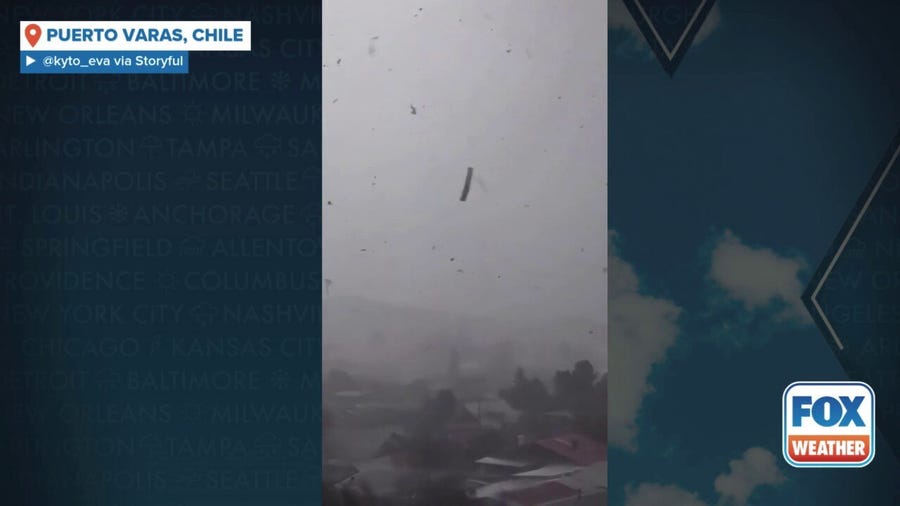 Watch: Tornado passes right over viewer as it rips through town in Chile