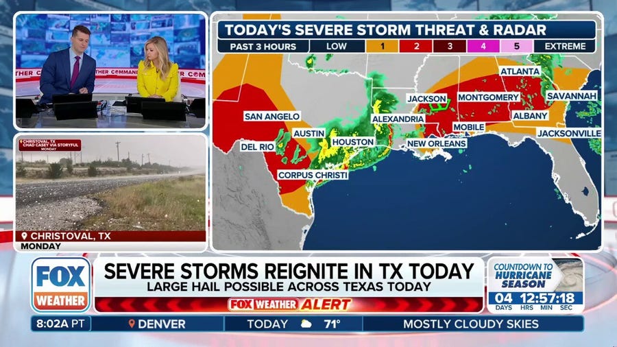 Severe storms reignite in Texas on Tuesday