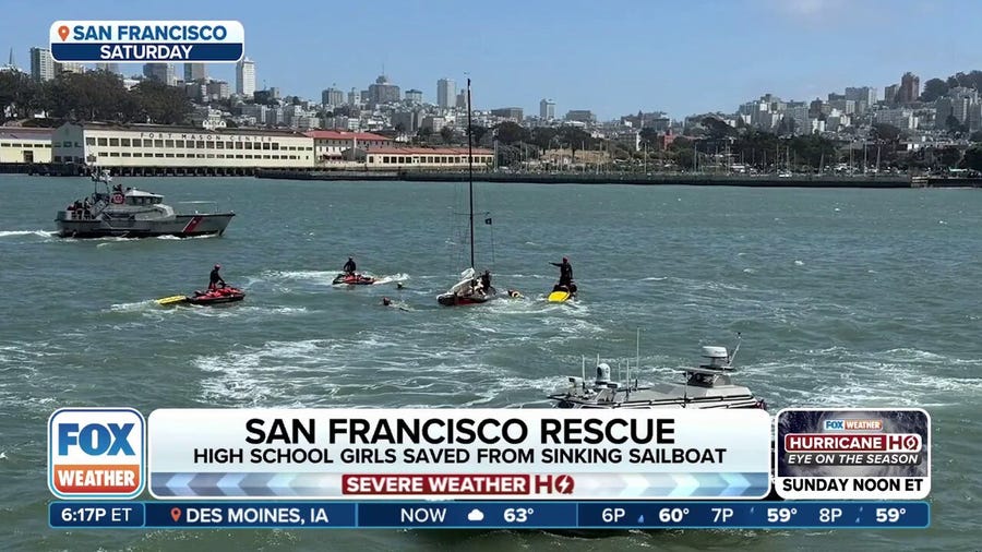 Eight people rescued from sinking sailboat in San Francisco
