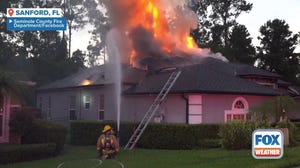 Watch: Florida home catches fire after lightning strike